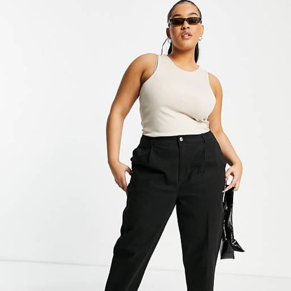 ASOS Curve Pants - ASOS Design Curve // Plus Size Chino Trousers - Tapered Pants - UK 26 US 22